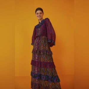 Farm Rio  Mixed Tapestry Scarf Maxi Dress sz s $330 new